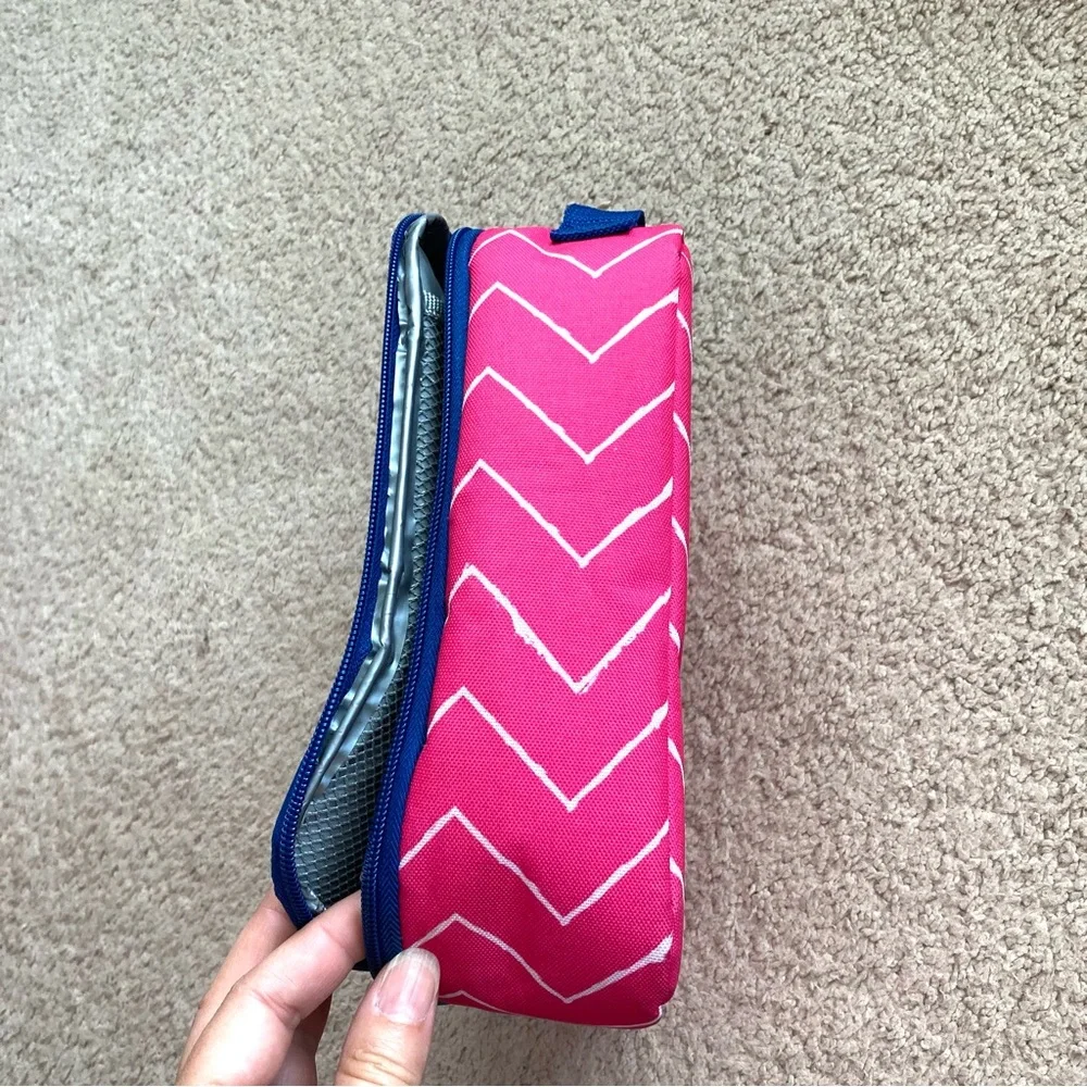 Insulated Navy & Pink Lunch Box Bag